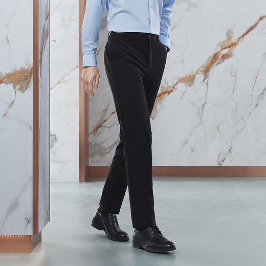 柒牌西服套装男士弹力2024春新款商务正装锦氨印花黑色平驳领西装	126C70720 商品图1