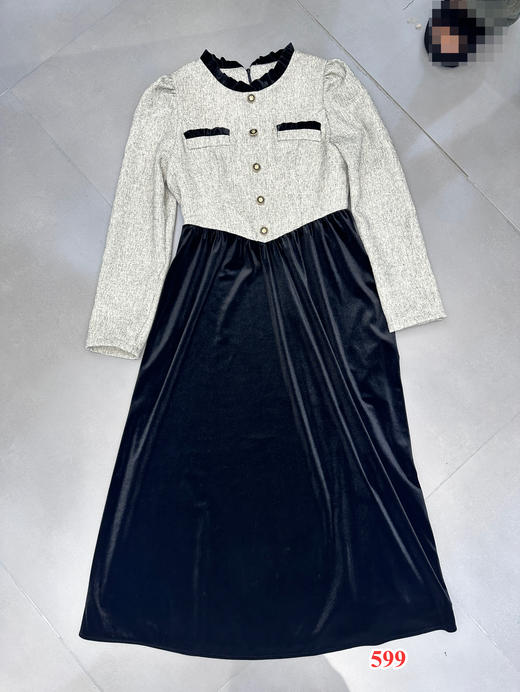 【门店同款】ENJOY秋季小香风排扣收腰连衣裙 154458655 商品图0