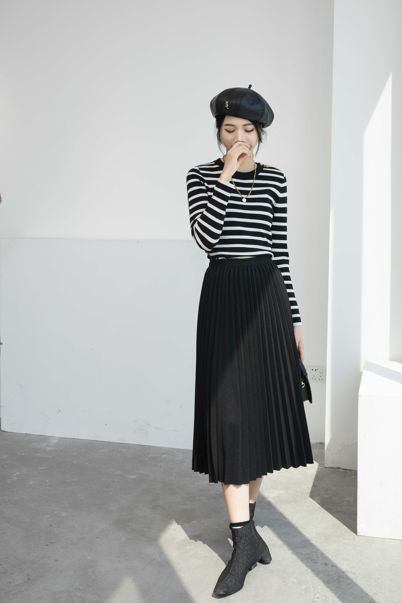 LS1028#圆领弯夹针织长袖