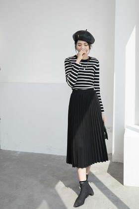 LS1028#圆领弯夹针织长袖