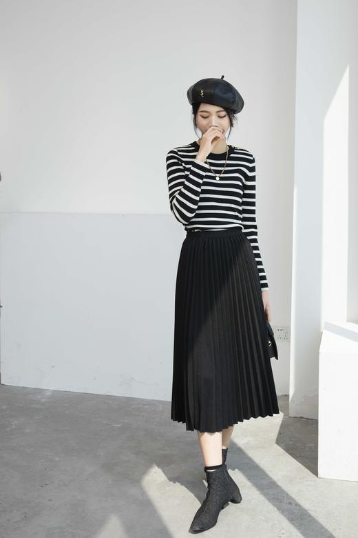 LS1028#圆领弯夹针织长袖 商品图0