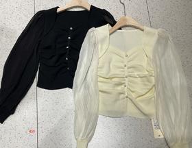 【门店同款】ENJOY春季胸前褶皱钉珠上衣 150205677