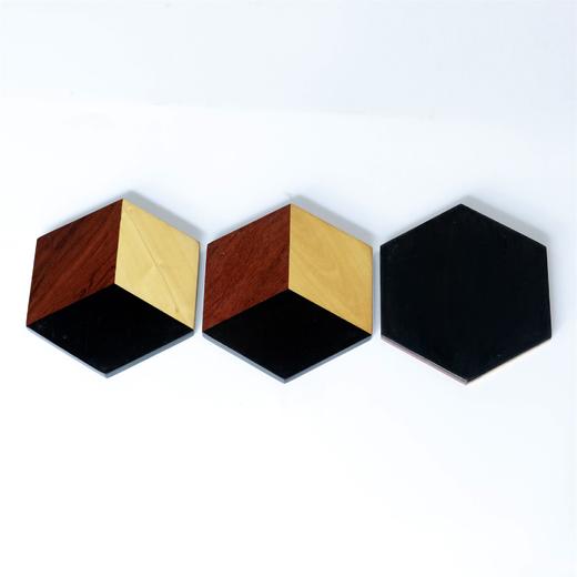 三色拼接几何°杯垫（单个） 商品图1