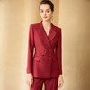 IWY/酒红色西装套装女新款双排扣职业装主持人演讲西服外套233006C1+P6 商品缩略图5