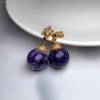 S925紫龙晶吊坠-花扣圆珠（套装） 商品缩略图0