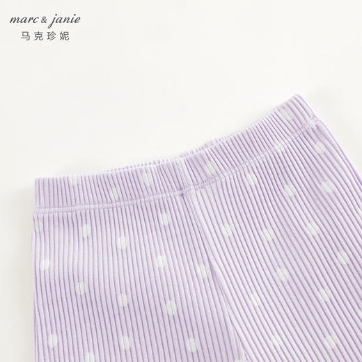 马克珍妮女童弹力罗纹波点直筒裤儿童裤子2024年春装新款240118 商品图3
