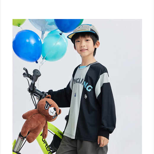 漫画家潮趣童装24春新款卡通印花运动速干亲肤凉感长袖T恤中大童 商品图4