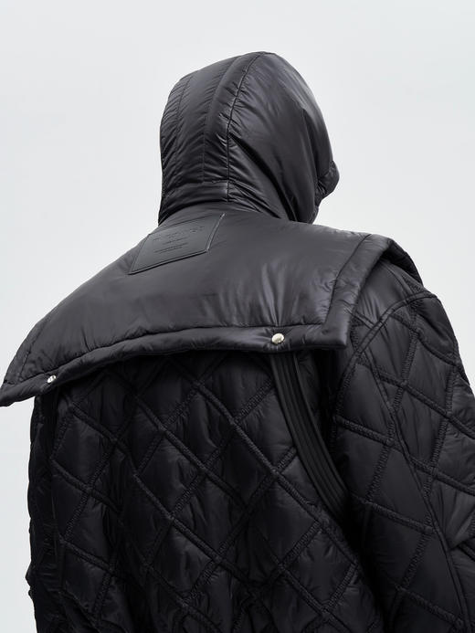 （帽巾）TIWILLTANG启世录"钼哧"菱格明绗围巾连帽 商品图3