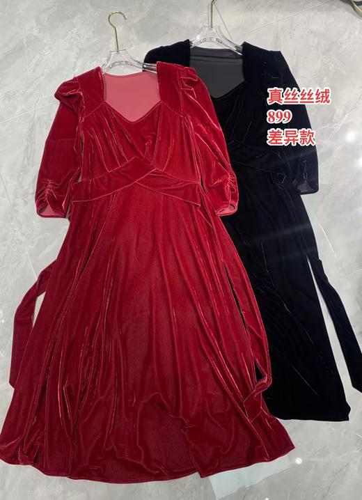 【门店同款】ENJOY秋季高品丝绒收腰连衣裙 154168375 商品图0
