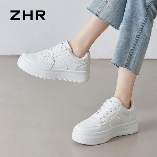 ZHR休闲鞋女2024春季新款百搭ins厚底潮流学生软底舒适运动风板鞋 商品图5