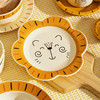 摩登主妇原创浮雕狮子儿童餐具碗碟套装卡通可爱陶瓷餐盘碟子饭碗 商品缩略图3