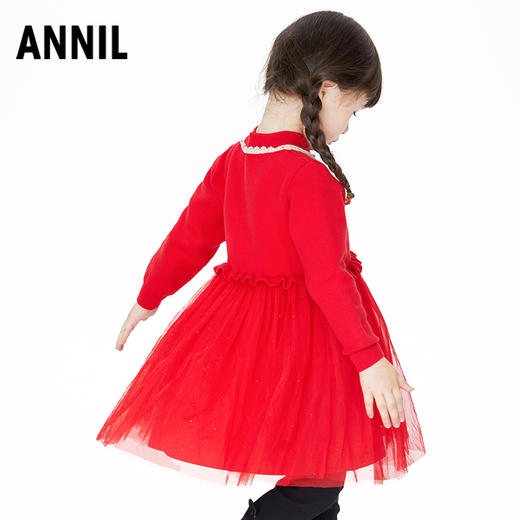 【实体店同款】【新年红】女童连衣裙秋新款宝宝长袖中国风安奈儿童装XG313502 商品图2