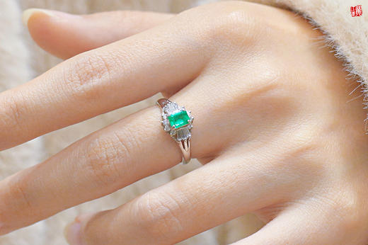 【绿竹】祖母绿戒指 镶嵌：pt850镶 商品图4