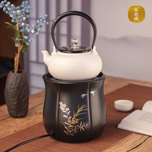 莺歌烧六瓣南瓜炉轻音电陶炉电茶炉烧水家用煮茶器错金银飞鸟红外垂直加热底座【厂家直发】 商品图6
