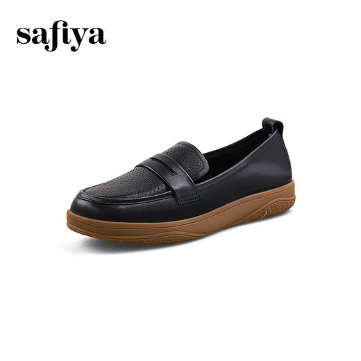Safiya/索菲娅2024春季新款镂空平底真皮透气休闲软底单鞋 SF41112097 商品图13