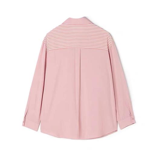 A7066       气质休闲撞色条纹拼接假两件长袖上衣（特价不退换） 商品图7