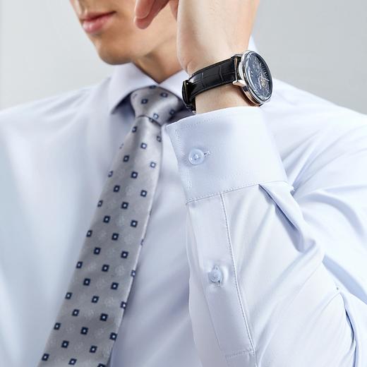 【含竹纤维】柒牌长袖衬衫男2024春季新款商务百搭易去污翻领衬衣	126A70810 商品图2