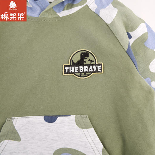 棉果果专柜同款春季新品男童纯棉连帽套头卫衣M112182224056 商品图3