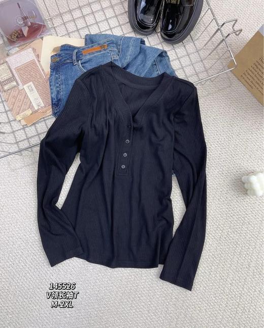 3BAZ145526#V领长袖T 商品图2