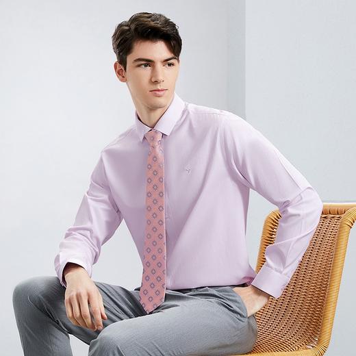 【含莫代尔】柒牌男士条纹长袖衬衫春季新款商务休闲舒适翻领衬衣	126A71070 商品图1