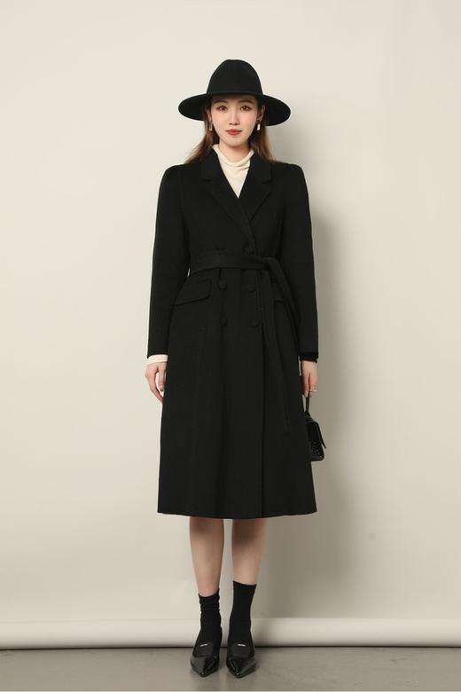 ESTELLICA 黑色简约翻领高级感大衣外套 17682 商品图1