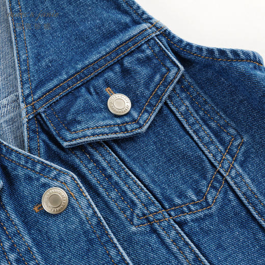 马克珍妮女童纯棉V领牛仔马甲儿童上衣外套2024年春装新款240366 商品图4