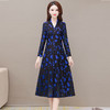 QYM CB107-L印花修身时尚连衣裙V领大码洋气 商品缩略图1
