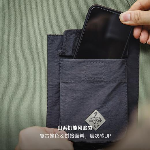 马登工装 山系撞色口袋长袖T恤拼接机能风宽松圆领针织打底衫男秋 商品图3