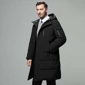 雀说羽绒服男冬季新款男士外套加厚大码连帽中长款中老年高端羽绒服男AL700