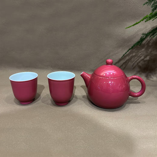 新款一壶二杯三件套°胭脂红 商品图0
