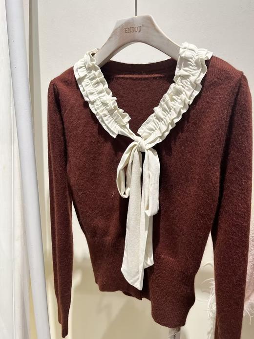 冬季派对复兴-撞色系带针织上衣 155300104 商品图0