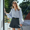 OLrain欧芮儿蓝色长袖衬衫女早春2024年新款通勤简约设计感衬衣 商品缩略图1