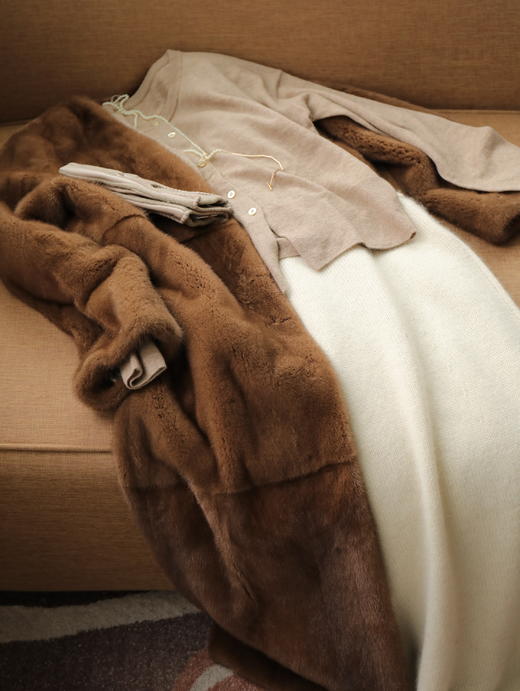 MAISON COVET 长款水貂皮草大衣 商品图5