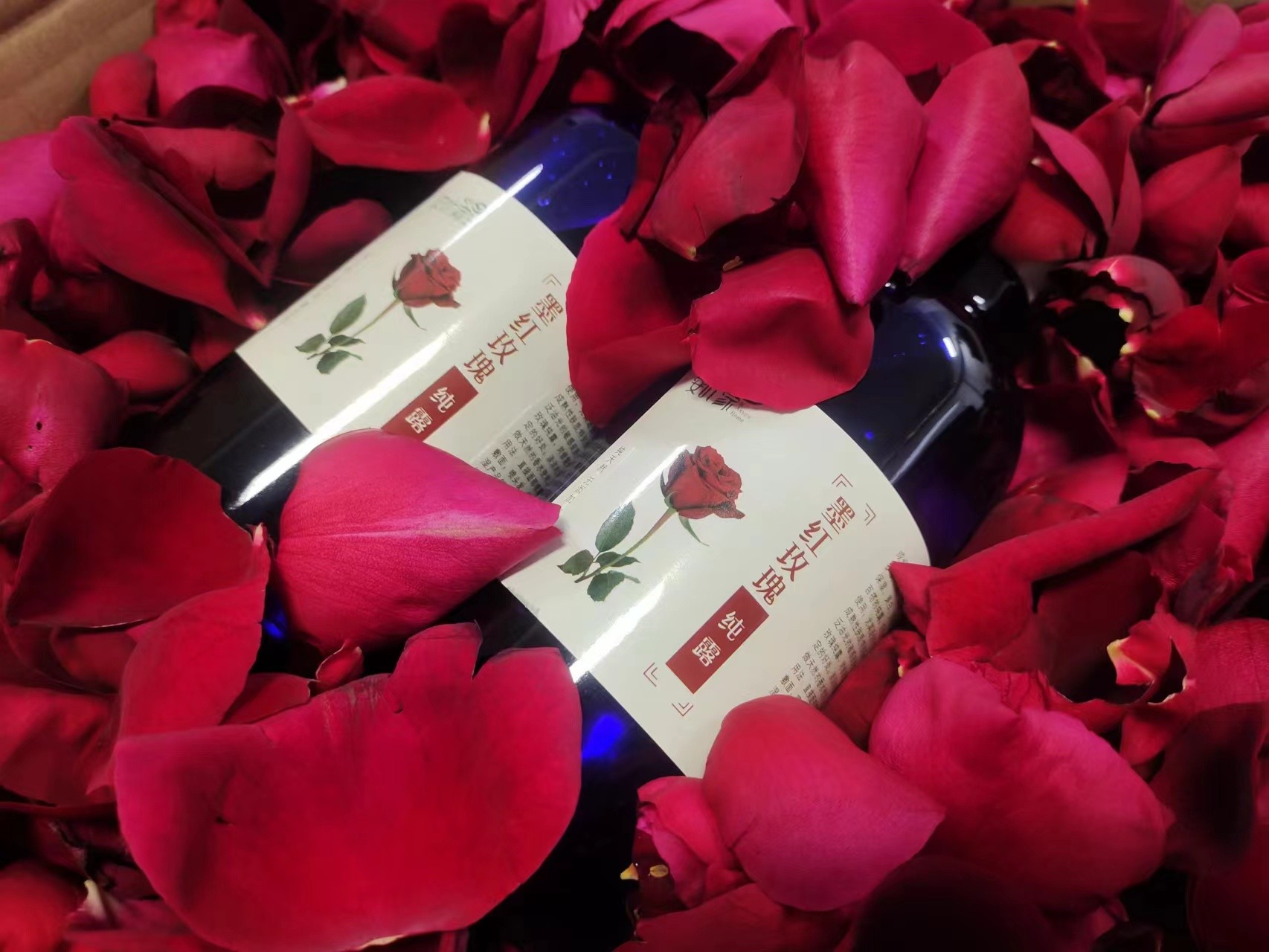 安叶家自产墨红玫瑰纯露500m