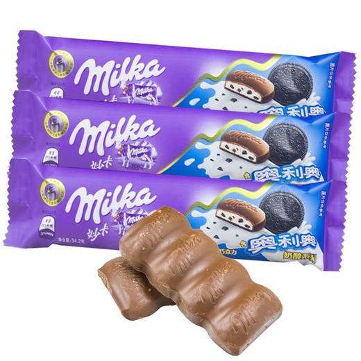 妙卡饼干碎醇乳夹心融情牛奶巧克力（块）34.2g 商品图0