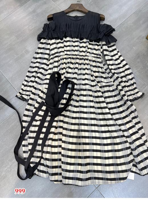 【门店同款】ENJOY2023年春季露肩花边腰封连衣裙 150270823 商品图0