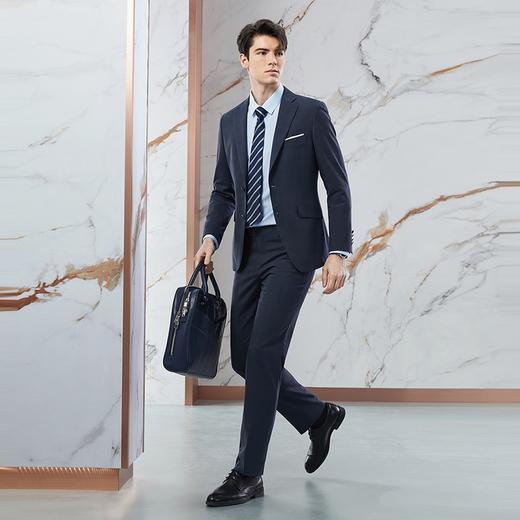 【含羊毛】柒牌男士西服套装商务绅士色织格纹新郎结婚礼服两件套	126C70090 商品图3