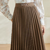 米思阳2025春季新款通勤百搭高腰半身裙洋气修身垂感百褶裙女0335 商品缩略图3