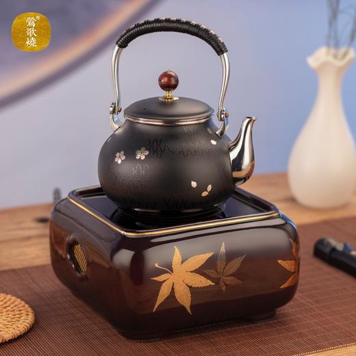 莺歌烧四方大漆地金枫纹电陶炉轻音家用煮茶茶炉红外线泡茶具茶器台式泡茶煮茶器金枫叶【厂家直发】 商品图6