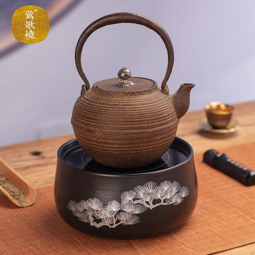 莺歌烧 黑底银松电陶炉 莺歌烧电陶炉轻音家用遥控器烧水煮茶器茶道泡茶茶炉【厂家直发】 商品图8