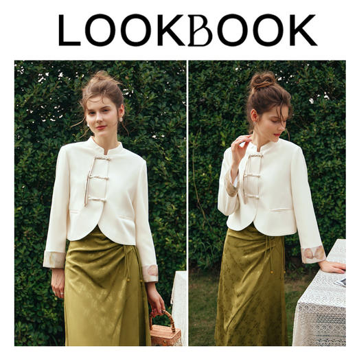 欧芮儿新中式盘扣外套女短款早春2024新款轻国风立领高级感上衣 商品图4