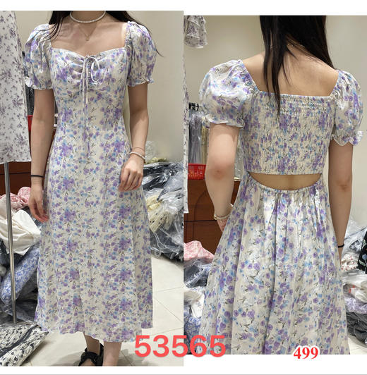 【门店同款】ENJOY夏季后背打揽露腰碎花裙 153546135 商品图0