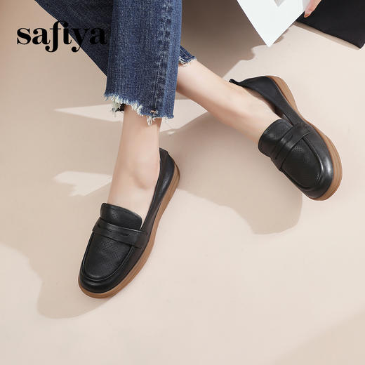 Safiya/索菲娅2024春季新款镂空平底真皮透气休闲软底单鞋 SF41112097 商品图12