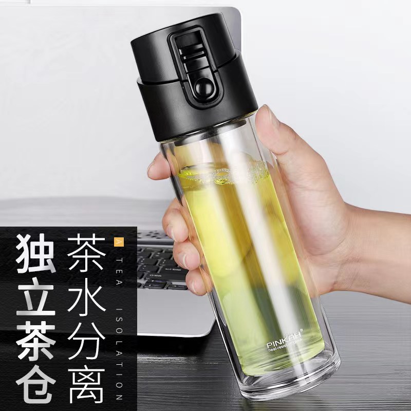 茶水分离玻璃泡茶杯