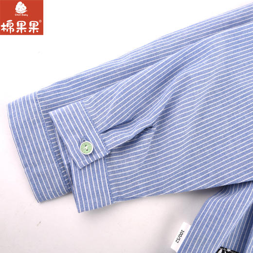 棉果果专柜同款春季新品男童条纹梭织棉连帽衬衣M112150224046 商品图5