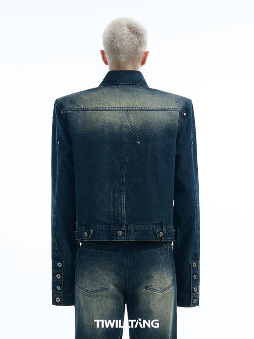 TIWILLTANG启世录“翊秩湮灭”倒置解构宽松廓形牛仔短款夹克外套 商品图2