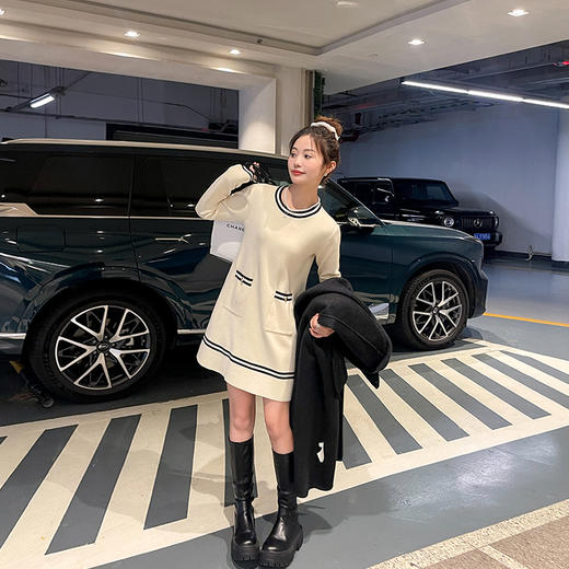 <曾小咸推荐>巨折清仓秒杀，稀有现货24小时发【仅限今日】【12.09上新】【条纹laby系列】3色条纹边连衣裙 商品图3