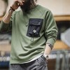 马登工装 山系撞色口袋长袖T恤拼接机能风宽松圆领针织打底衫男秋 商品缩略图1