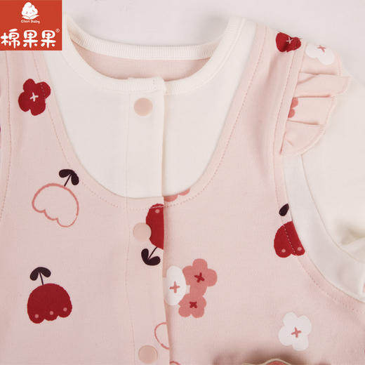 棉果果专柜同款春季新品女童纯棉假两件对开连体衣M122722224001 商品图5