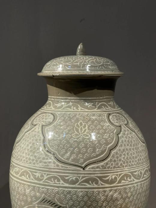 象嵌青瓷莲瓷游鱼纹大盖罐，顺丰包邮 商品图4